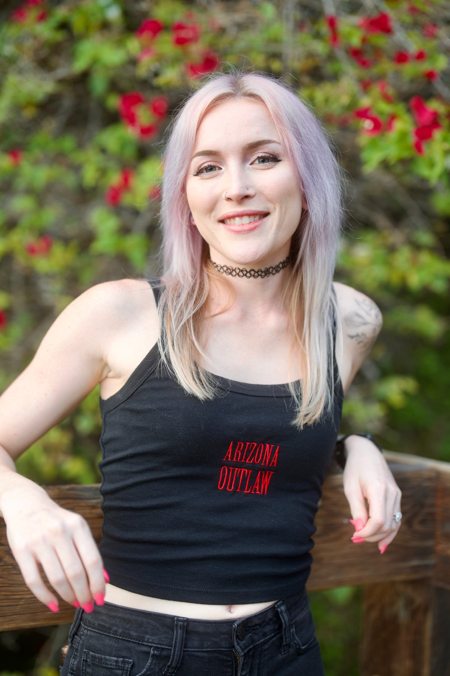Arizona Oulaw Embroidered tank top